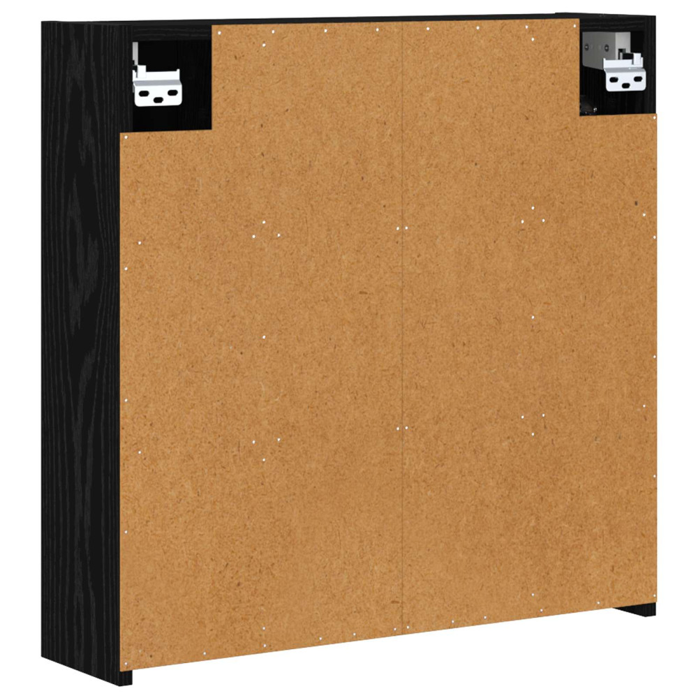Produktbild för Badrumsspegelskåp Svart Ek 63,5 x 16 x 62,5 cm Konstruerat trä