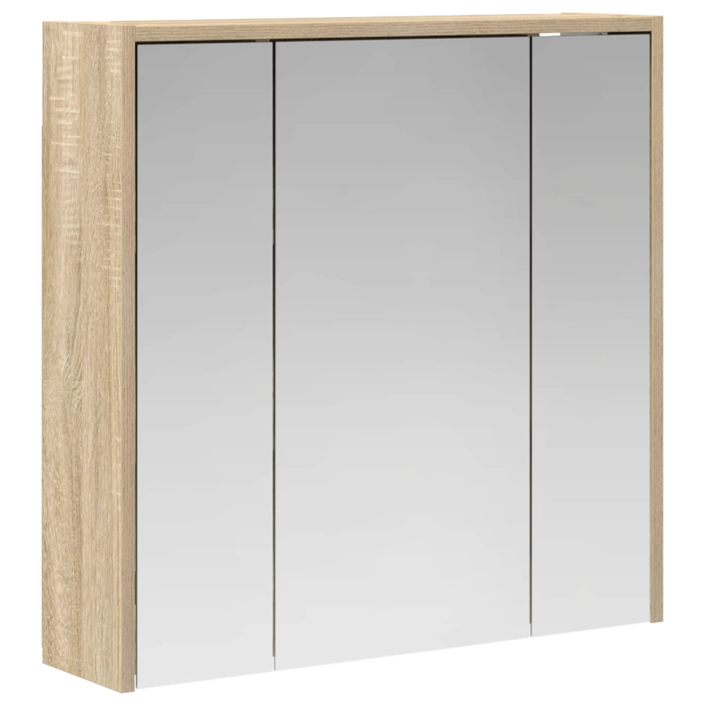 Produktbild för Badrumsspegelskåp Sonoma-ek 63,5 x 16 x 62,5 cm Konstruerat trä