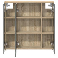 Produktbild för Badrumsspegelskåp Sonoma-ek 63,5 x 16 x 62,5 cm Konstruerat trä