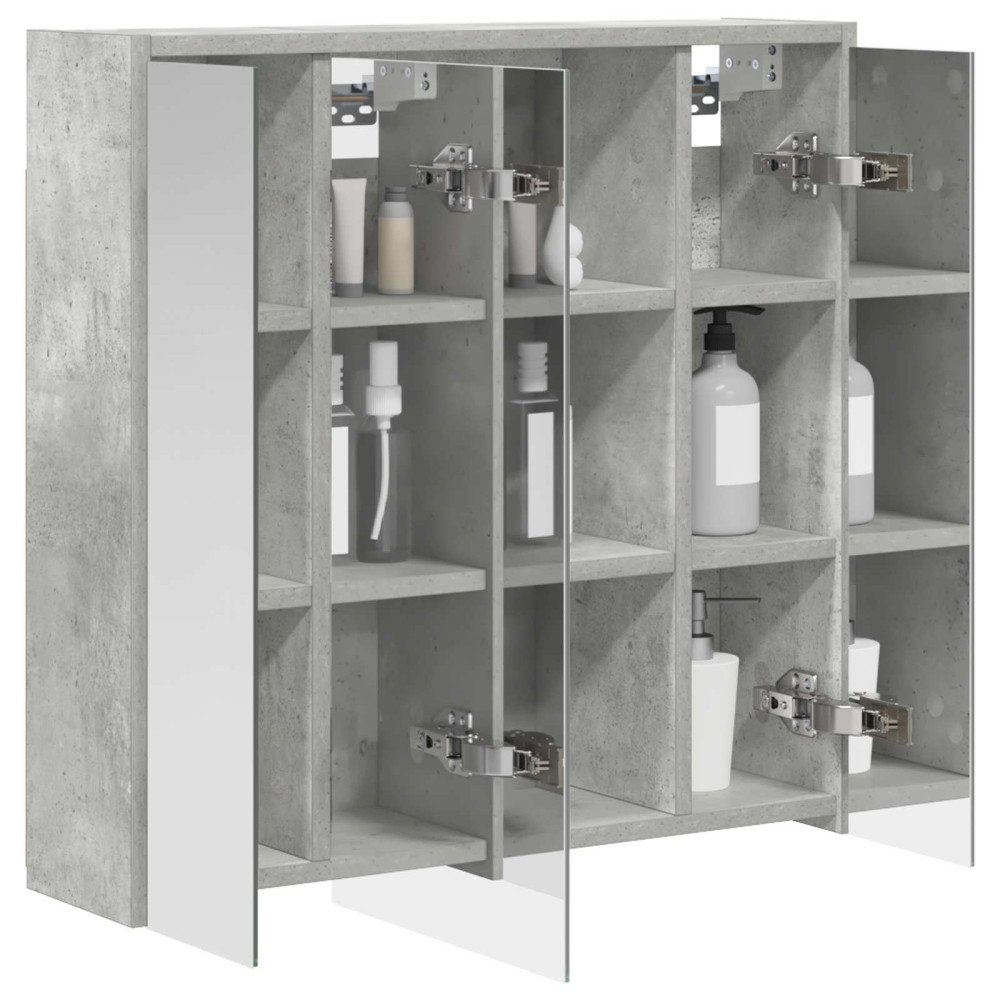 Produktbild för Badrumsspegelskåp Betonggrå 63,5 x 16 x 62,5 cm Konstruerat trä