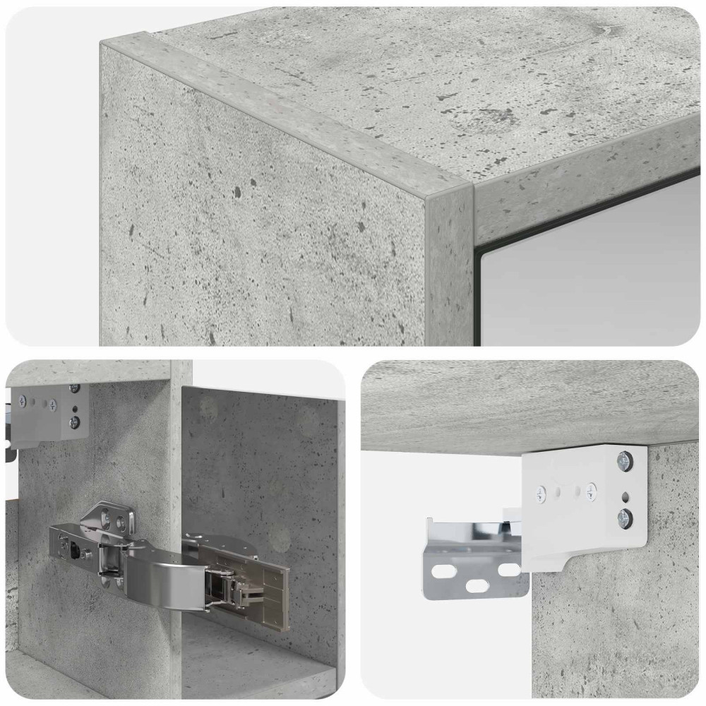 Produktbild för Badrumsspegelskåp Betonggrå 63,5 x 16 x 62,5 cm Konstruerat trä