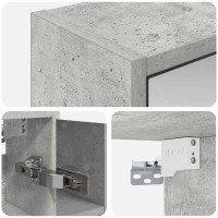 Produktbild för Badrumsspegelskåp Betonggrå 63,5 x 16 x 62,5 cm Konstruerat trä
