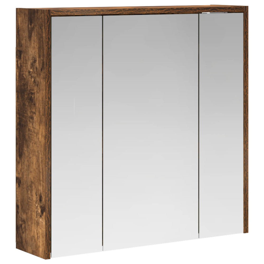 Produktbild för Badrumsspegelskåp Rökt ek 63,5 x 16 x 62,5 cm Konstruerat trä