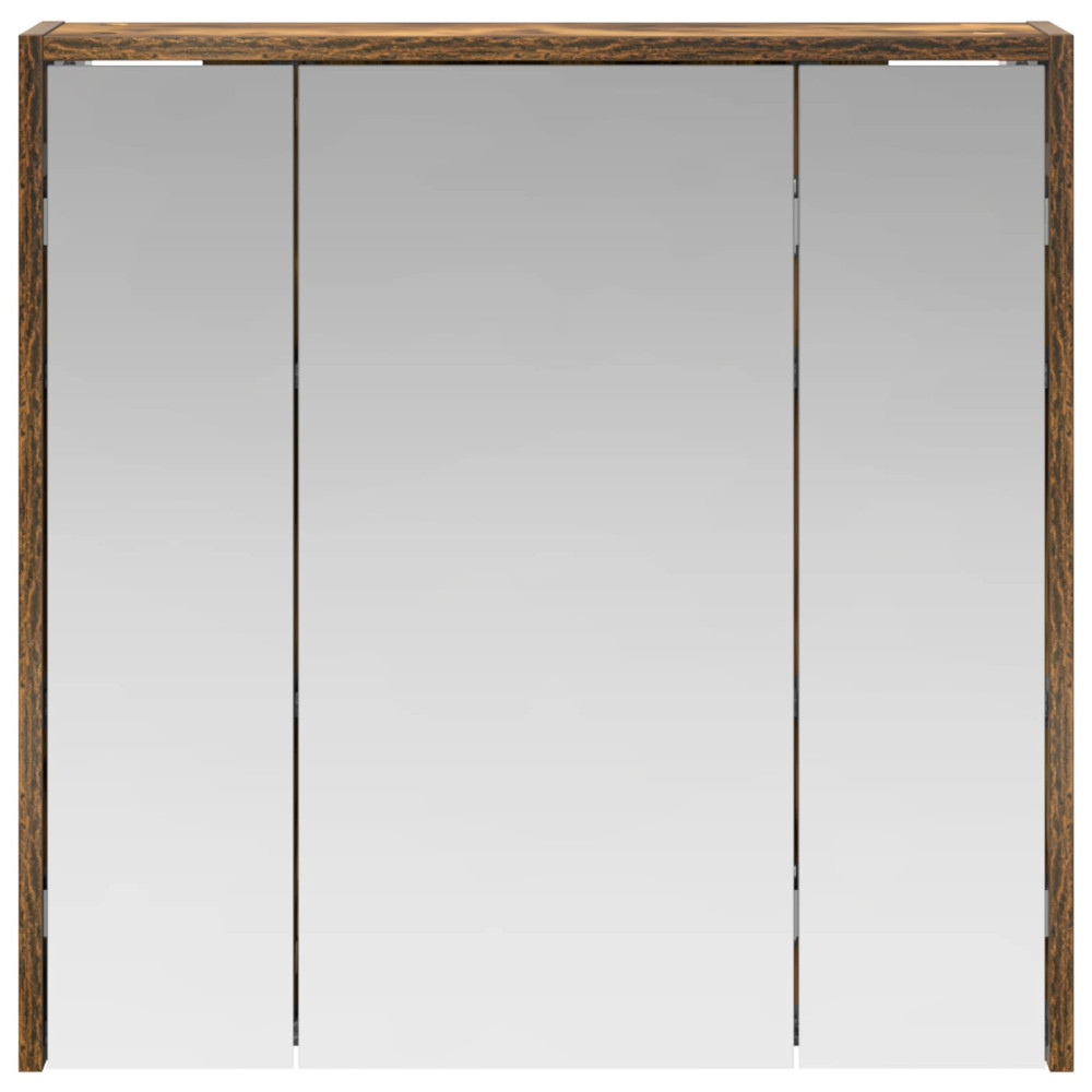 Produktbild för Badrumsspegelskåp Rökt ek 63,5 x 16 x 62,5 cm Konstruerat trä