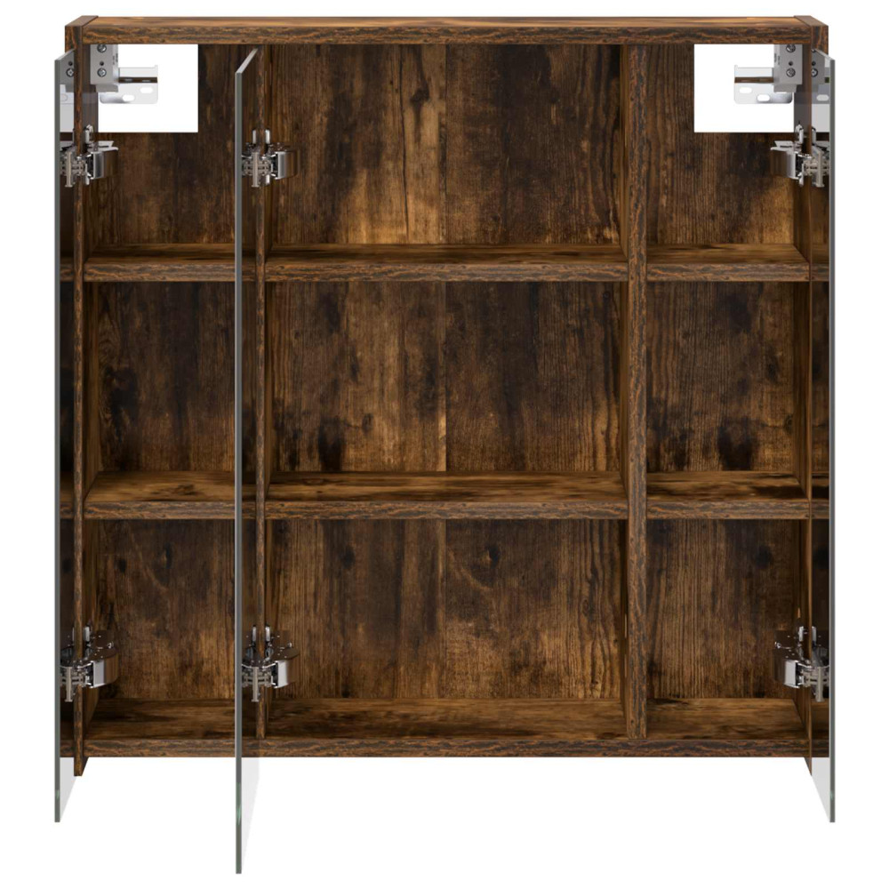 Produktbild för Badrumsspegelskåp Rökt ek 63,5 x 16 x 62,5 cm Konstruerat trä