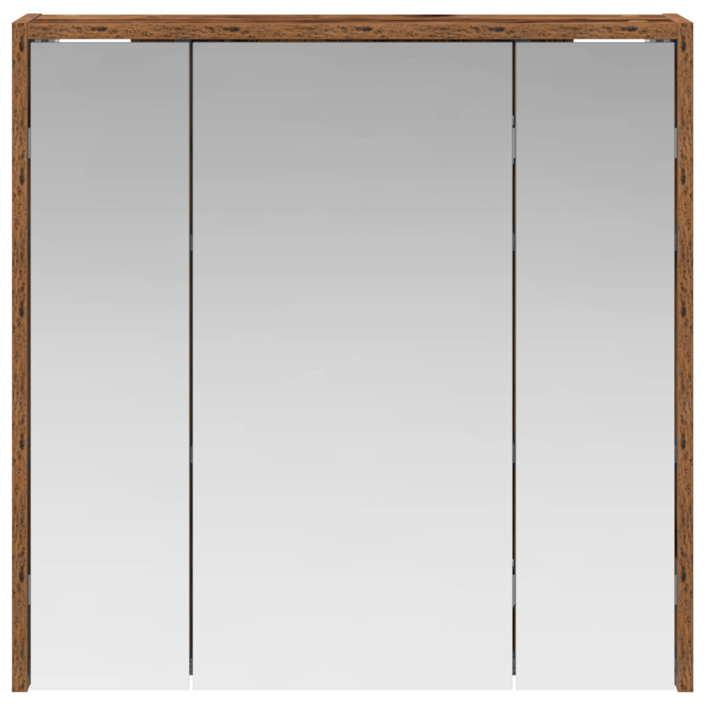 Produktbild för Badrumsspegelskåp Gammalt trä 63,5 x 16 x 62,5 cm
