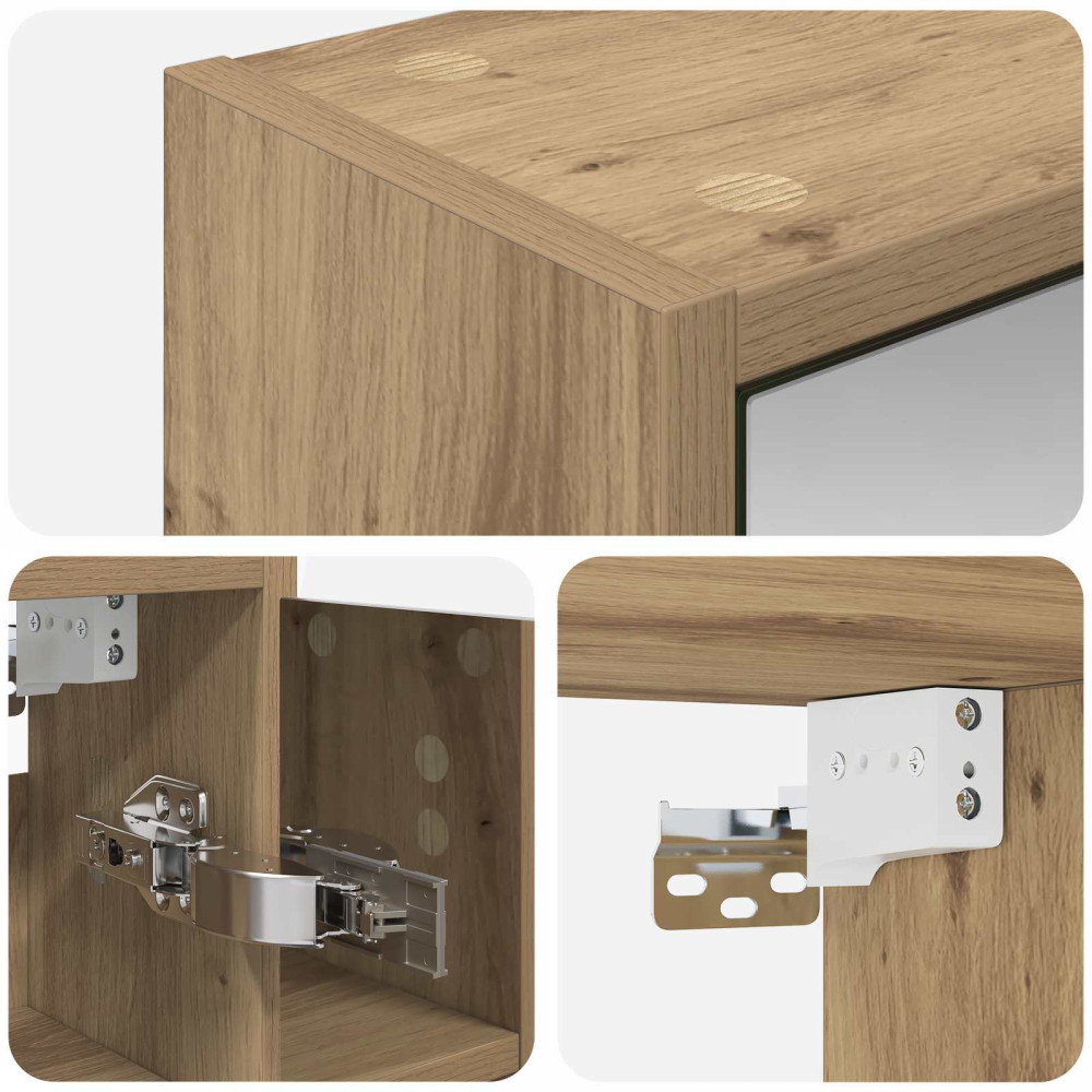 Produktbild för Badrumsspegelskåp Artisan Ek 63,5 x 16 x 62,5 cm