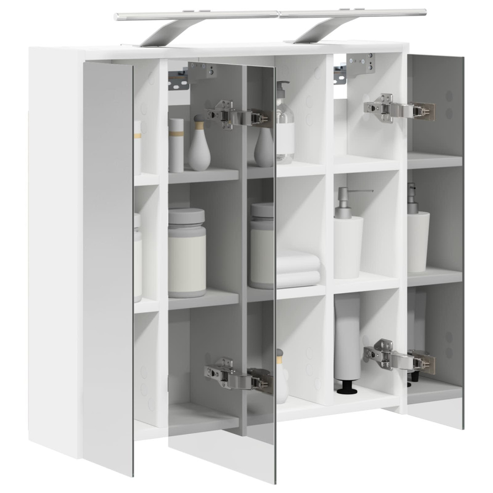 Produktbild för Badrumsspegelskåp för Vit 63,5 x 16 x 62,5 cm Konstruerat trä