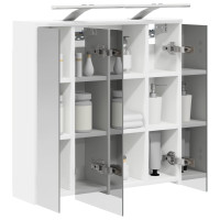 Produktbild för Badrumsspegelskåp för Vit 63,5 x 16 x 62,5 cm Konstruerat trä