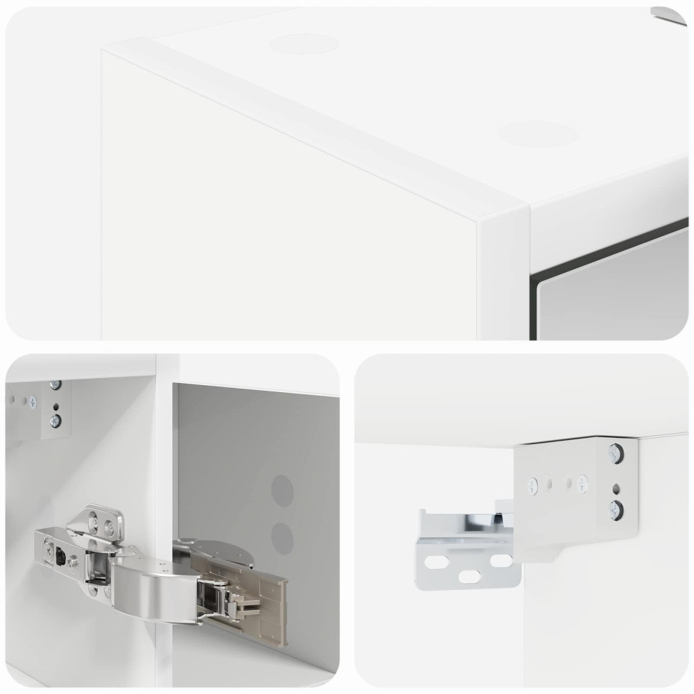 Produktbild för Badrumsspegelskåp för Vit 63,5 x 16 x 62,5 cm Konstruerat trä