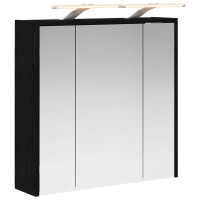 Produktbild för Badrumsspegelskåp Svart Ek 63,5 x 16 x 62,5 cm Konstruerat trä