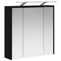 Produktbild för Badrumsspegelskåp Svart Ek 63,5 x 16 x 62,5 cm Konstruerat trä