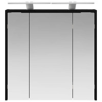 Produktbild för Badrumsspegelskåp Svart Ek 63,5 x 16 x 62,5 cm Konstruerat trä