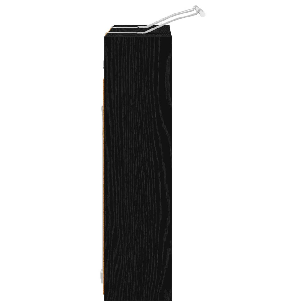 Produktbild för Badrumsspegelskåp Svart Ek 63,5 x 16 x 62,5 cm Konstruerat trä