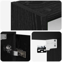 Produktbild för Badrumsspegelskåp Svart Ek 63,5 x 16 x 62,5 cm Konstruerat trä