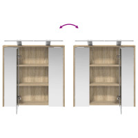 Produktbild för Badrumsspegelskåp Sonoma-ek 63,5 x 16 x 62,5 cm Konstruerat trä