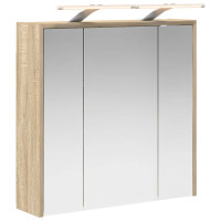 Produktbild för Badrumsspegelskåp Sonoma-ek 63,5 x 16 x 62,5 cm Konstruerat trä