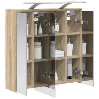 Produktbild för Badrumsspegelskåp Sonoma-ek 63,5 x 16 x 62,5 cm Konstruerat trä
