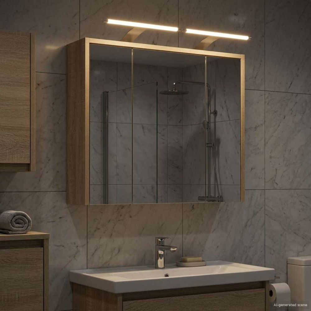 Produktbild för Badrumsspegelskåp Sonoma-ek 63,5 x 16 x 62,5 cm Konstruerat trä