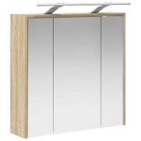 Produktbild för Badrumsspegelskåp Sonoma-ek 63,5 x 16 x 62,5 cm Konstruerat trä