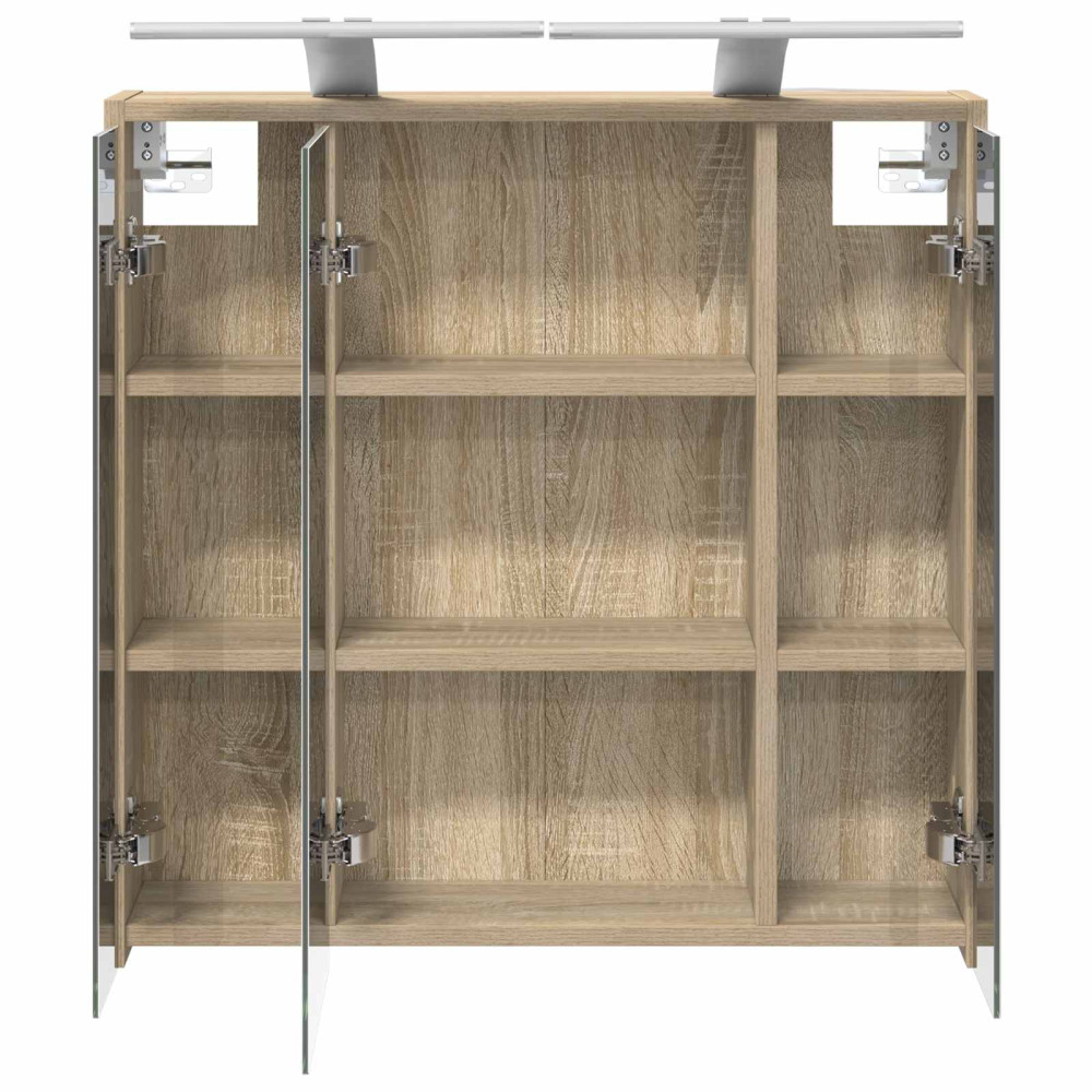 Produktbild för Badrumsspegelskåp Sonoma-ek 63,5 x 16 x 62,5 cm Konstruerat trä