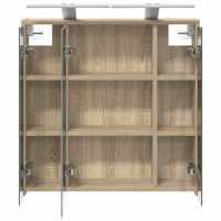 Produktbild för Badrumsspegelskåp Sonoma-ek 63,5 x 16 x 62,5 cm Konstruerat trä