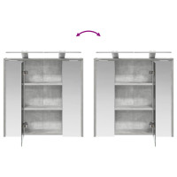Produktbild för Badrumsspegelskåp Betonggrå 63,5 x 16 x 62,5 cm Konstruerat trä