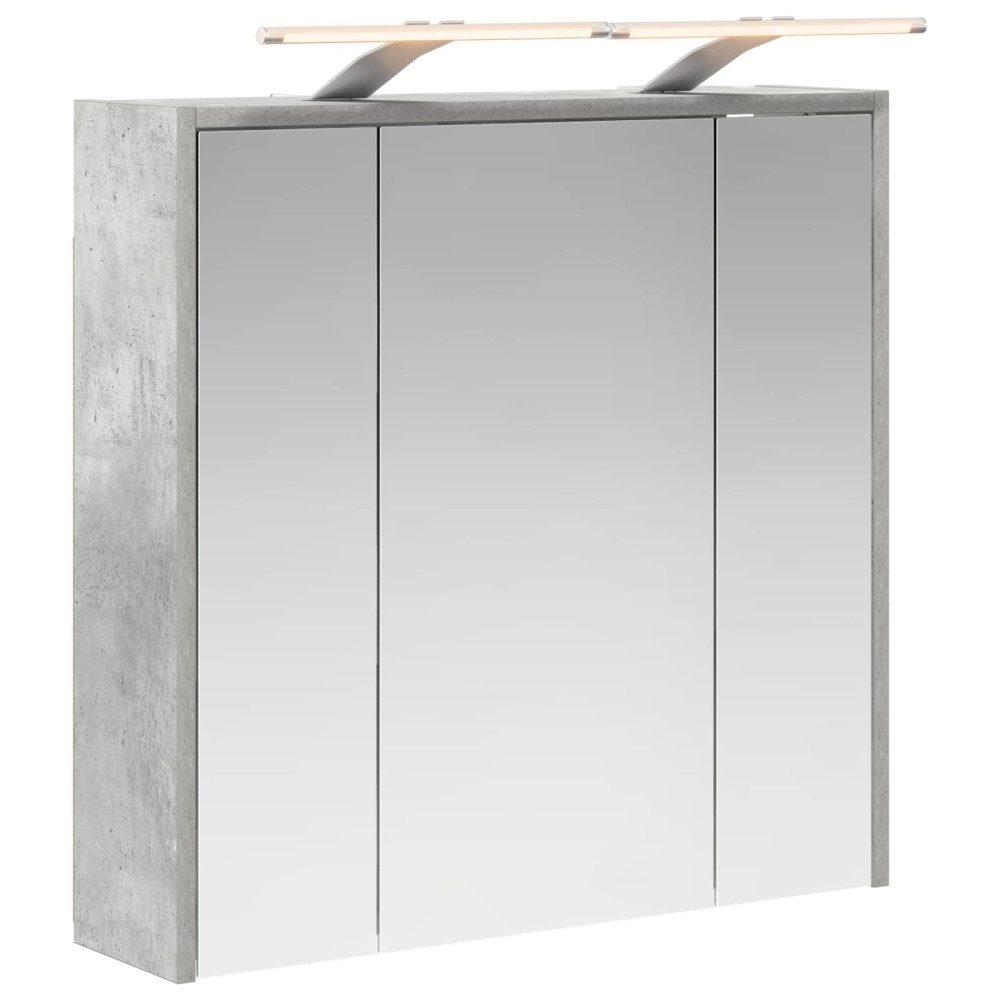 Produktbild för Badrumsspegelskåp Betonggrå 63,5 x 16 x 62,5 cm Konstruerat trä