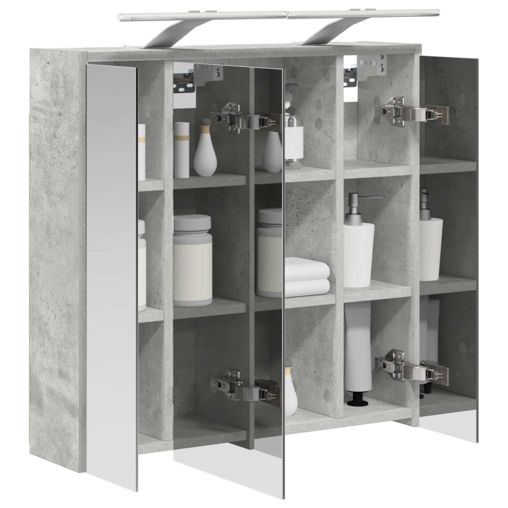 Produktbild för Badrumsspegelskåp Betonggrå 63,5 x 16 x 62,5 cm Konstruerat trä