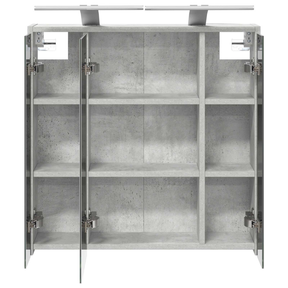 Produktbild för Badrumsspegelskåp Betonggrå 63,5 x 16 x 62,5 cm Konstruerat trä