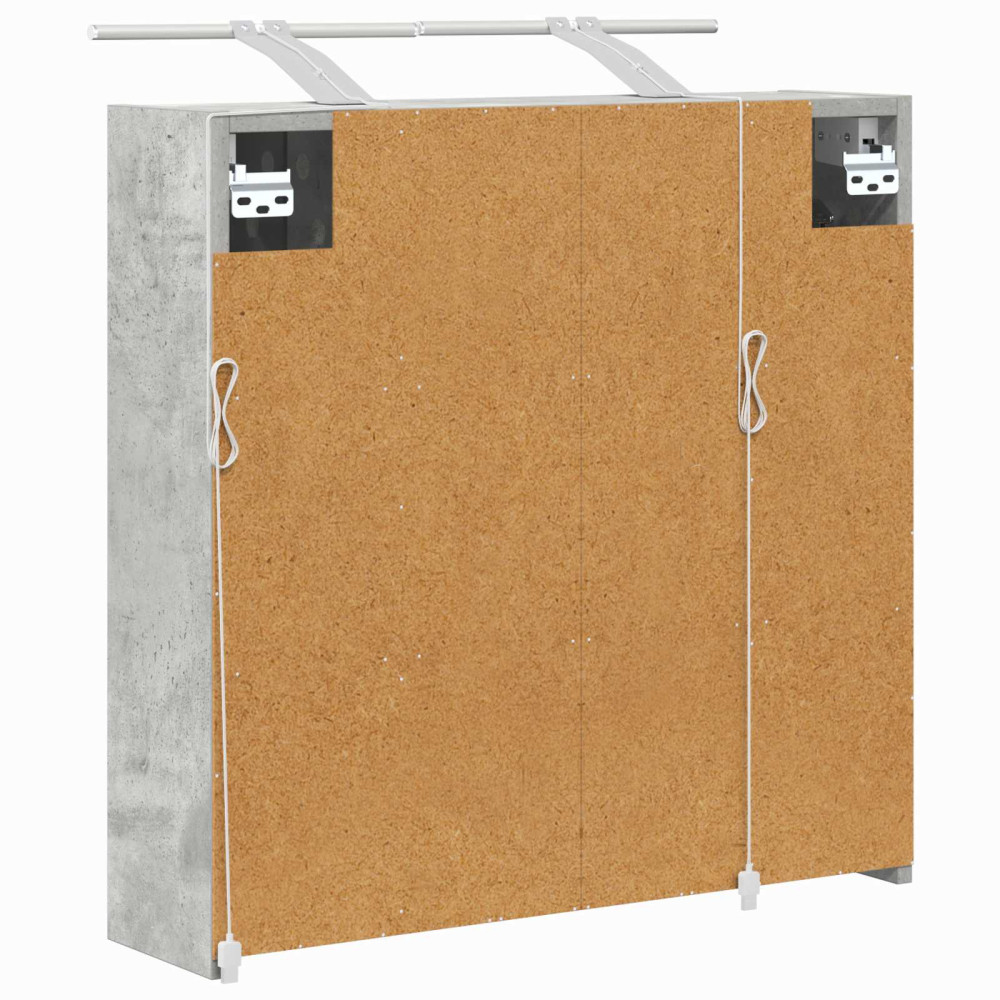 Produktbild för Badrumsspegelskåp Betonggrå 63,5 x 16 x 62,5 cm Konstruerat trä