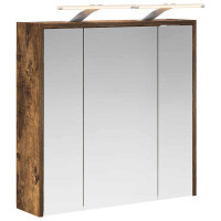 Produktbild för Badrumsspegelskåp Rökt ek 63,5 x 16 x 62,5 cm Konstruerat trä
