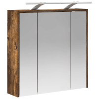 Produktbild för Badrumsspegelskåp Rökt ek 63,5 x 16 x 62,5 cm Konstruerat trä