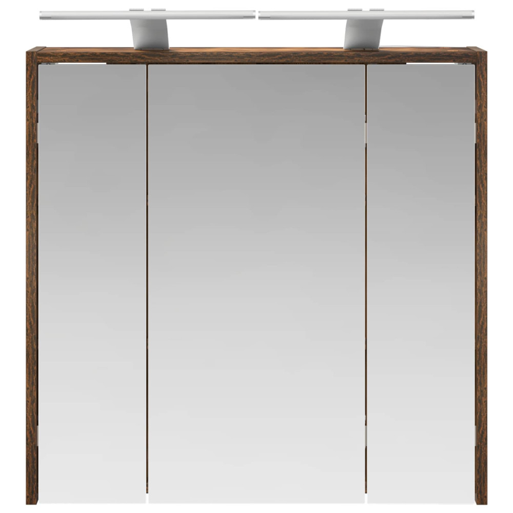 Produktbild för Badrumsspegelskåp Rökt ek 63,5 x 16 x 62,5 cm Konstruerat trä