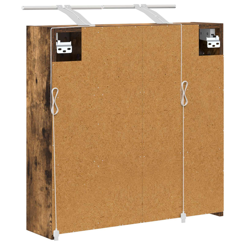 Produktbild för Badrumsspegelskåp Rökt ek 63,5 x 16 x 62,5 cm Konstruerat trä