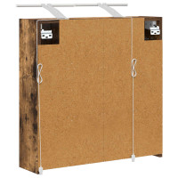 Produktbild för Badrumsspegelskåp Rökt ek 63,5 x 16 x 62,5 cm Konstruerat trä