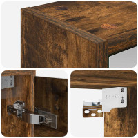 Produktbild för Badrumsspegelskåp Rökt ek 63,5 x 16 x 62,5 cm Konstruerat trä