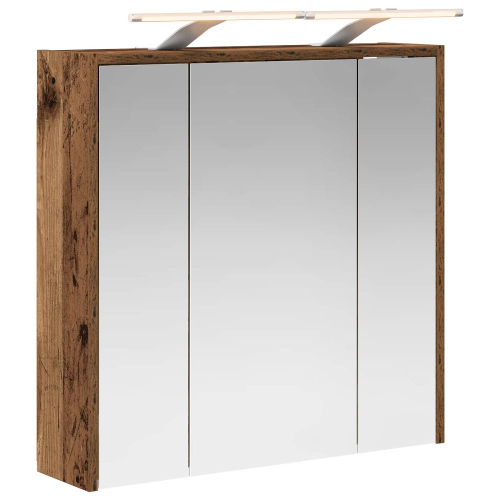 Produktbild för Badrumsspegelskåp Gammalt trä 63,5 x 16 x 62,5 cm