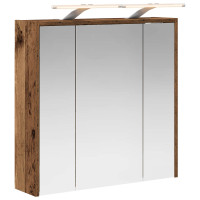 Produktbild för Badrumsspegelskåp Gammalt trä 63,5 x 16 x 62,5 cm