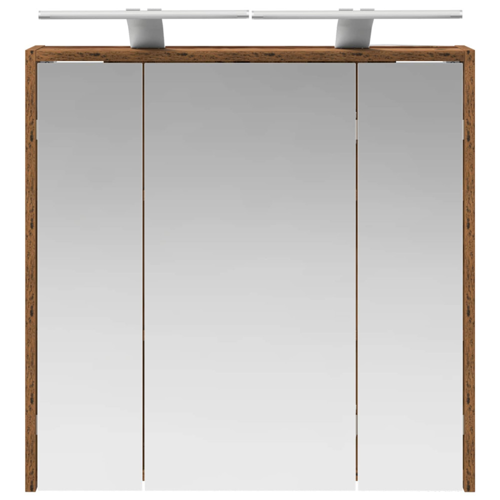 Produktbild för Badrumsspegelskåp Gammalt trä 63,5 x 16 x 62,5 cm