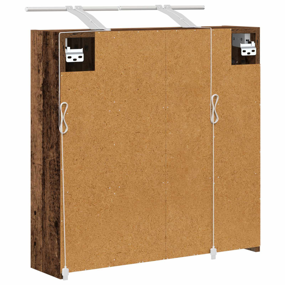 Produktbild för Badrumsspegelskåp Gammalt trä 63,5 x 16 x 62,5 cm