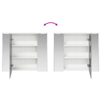Produktbild för Badrumsspegelskåp för Vit 73,5 x 16 x 62,5 cm Konstruerat trä