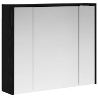 Produktbild för Badrumsspegelskåp Svart Ek 73,5 x 16 x 62,5 cm Konstruerat trä