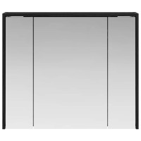 Produktbild för Badrumsspegelskåp Svart Ek 73,5 x 16 x 62,5 cm Konstruerat trä