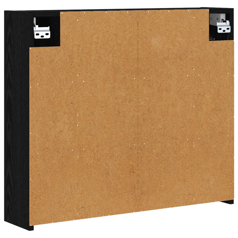 Produktbild för Badrumsspegelskåp Svart Ek 73,5 x 16 x 62,5 cm Konstruerat trä