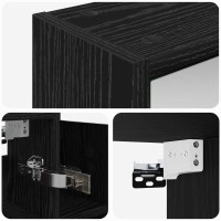 Produktbild för Badrumsspegelskåp Svart Ek 73,5 x 16 x 62,5 cm Konstruerat trä