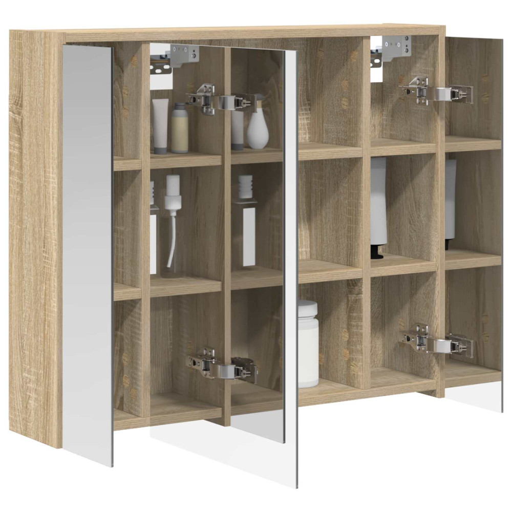 Produktbild för Badrumsspegelskåp Sonoma-ek 73,5 x 16 x 62,5 cm Konstruerat trä