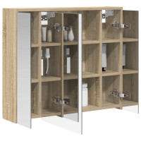 Produktbild för Badrumsspegelskåp Sonoma-ek 73,5 x 16 x 62,5 cm Konstruerat trä