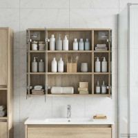 Produktbild för Badrumsspegelskåp Sonoma-ek 73,5 x 16 x 62,5 cm Konstruerat trä