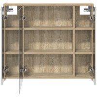 Produktbild för Badrumsspegelskåp Sonoma-ek 73,5 x 16 x 62,5 cm Konstruerat trä